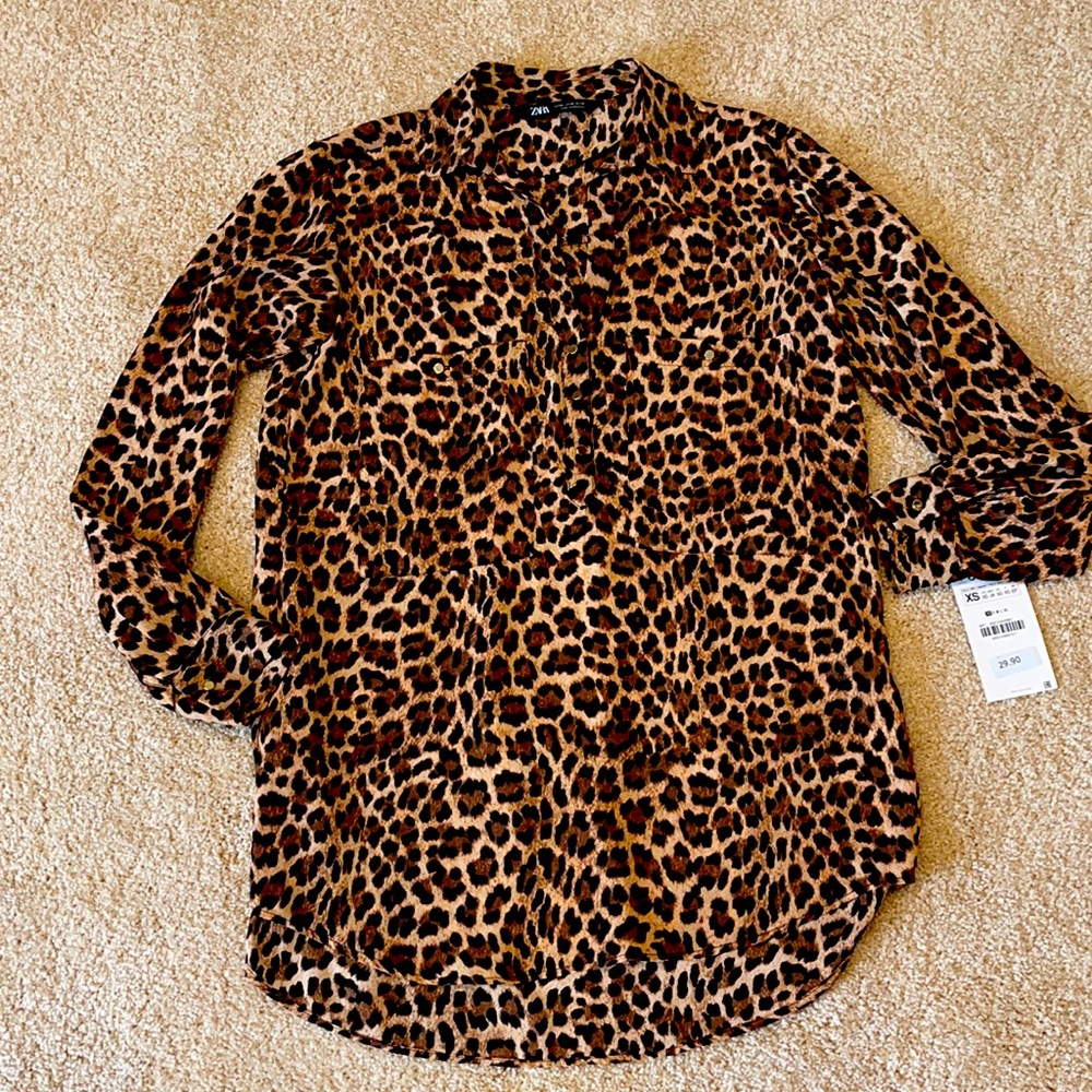 Zara print blouse. NWT